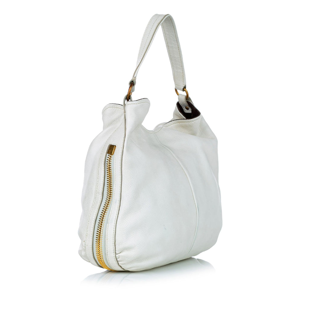 Saint Laurent Taurillon Zip Leather Hobo Bag (SHG-28455)