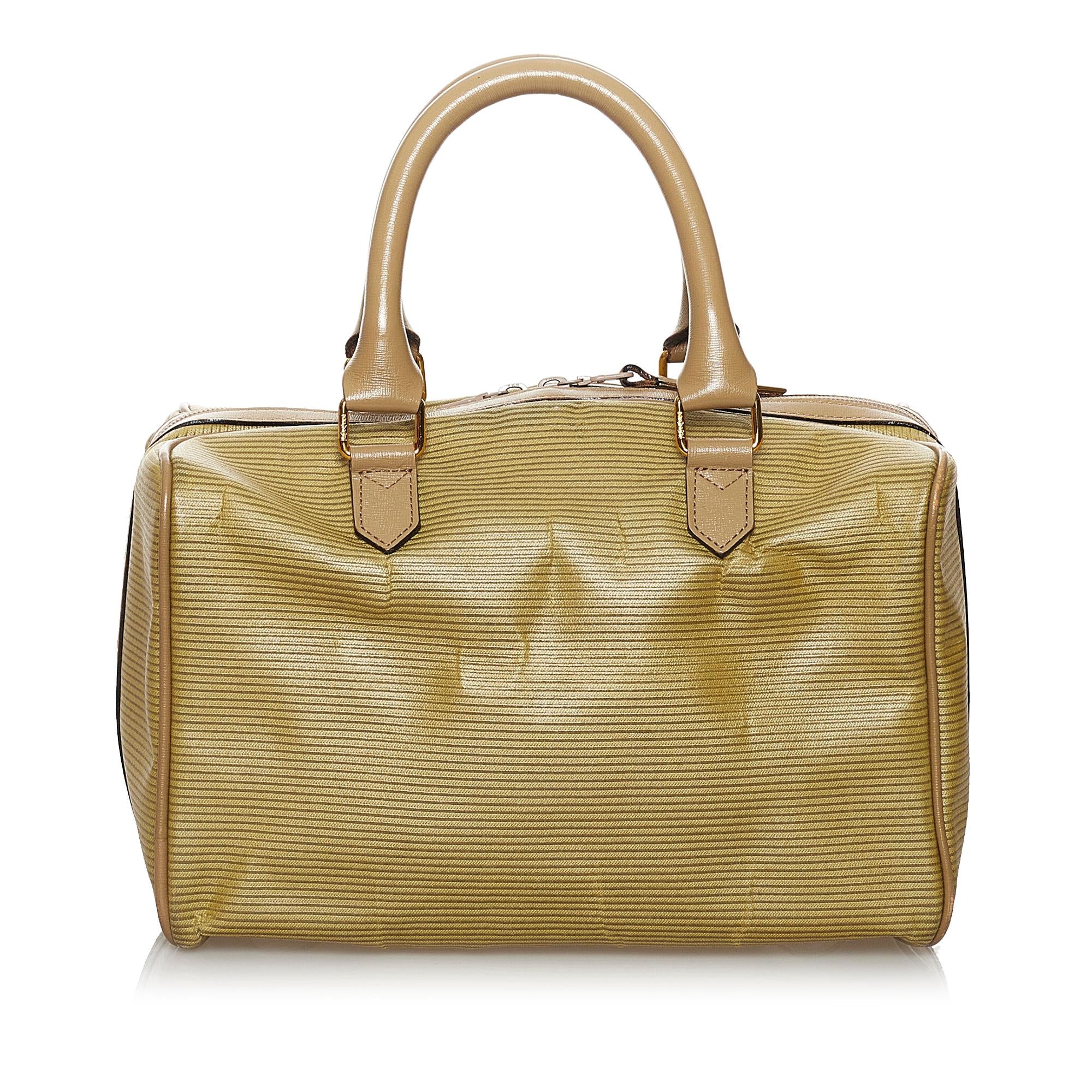 Saint Laurent Weaved Canvas Boston Bag (SHG-30318)