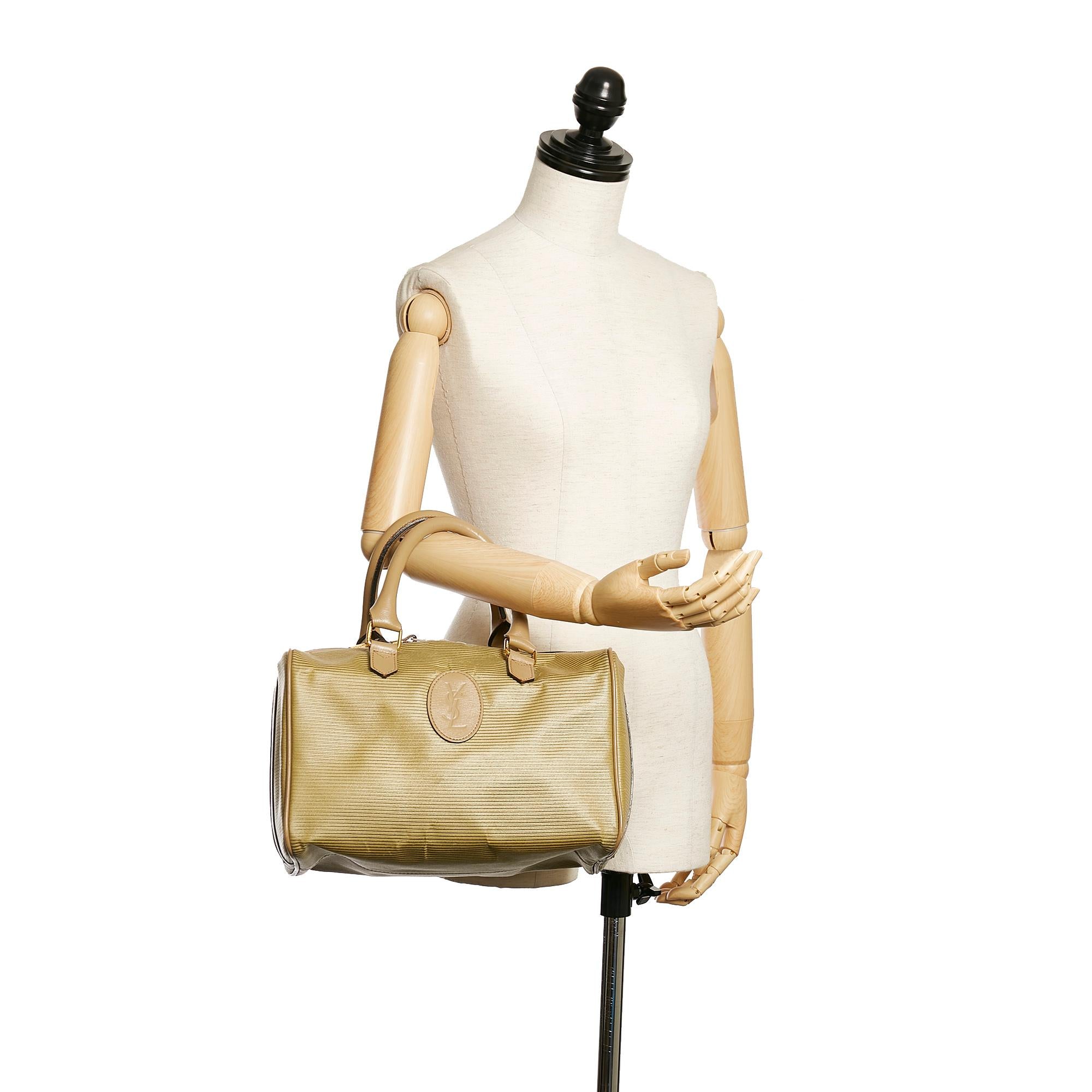 Saint Laurent Weaved Canvas Boston Bag (SHG-30318)