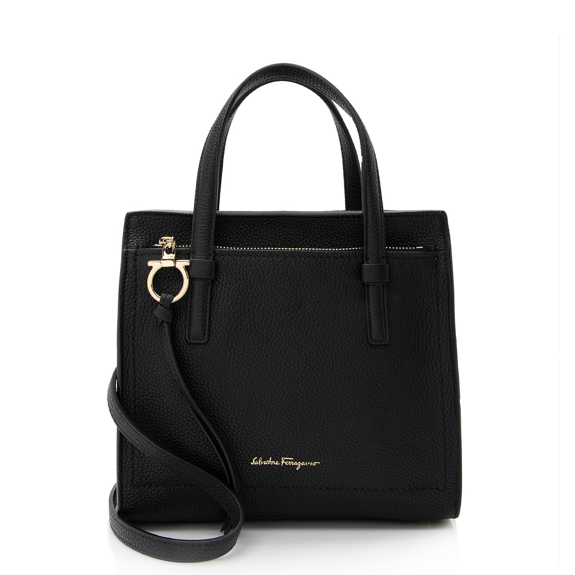 Salvatore Ferragamo Calfskin Amy Mini Tote (SHF-22524)