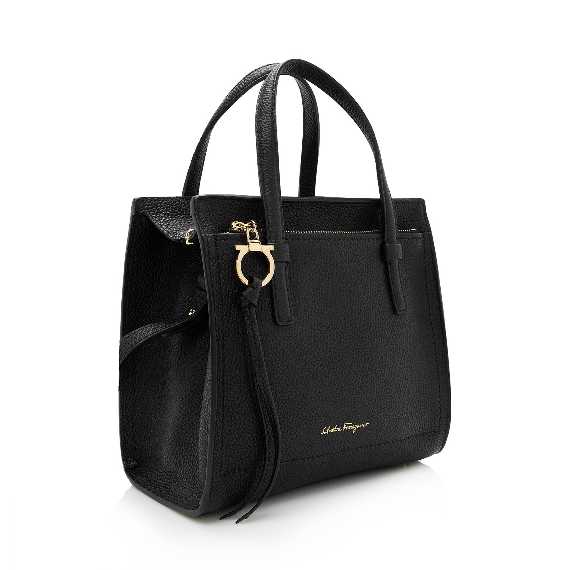 Salvatore Ferragamo Calfskin Amy Mini Tote (SHF-22524)