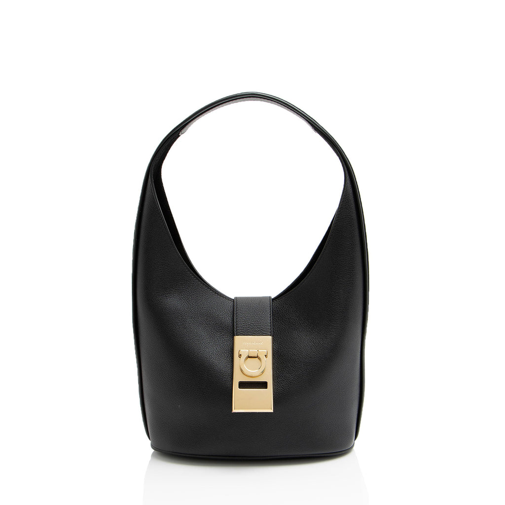 Ferragamo Calfskin Archivo Gancio Medium Hobo