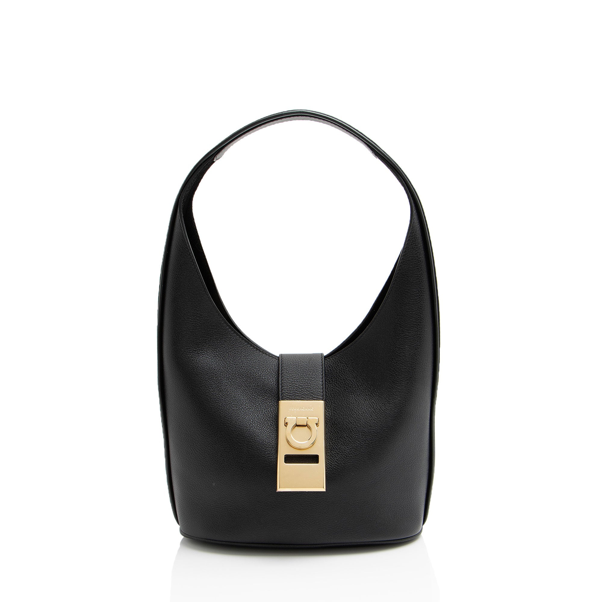 Ferragamo Calfskin Archivo Gancio Medium Hobo