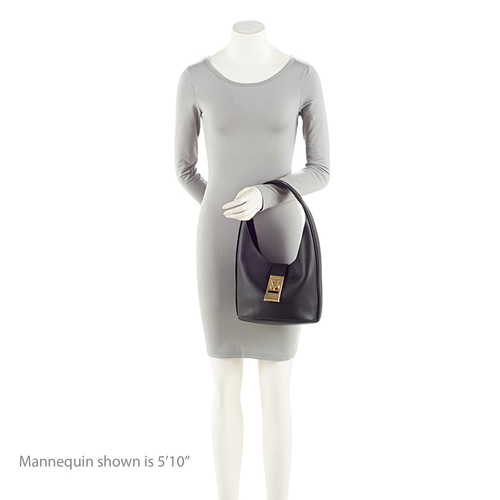 Ferragamo Calfskin Archivo Gancio Medium Hobo