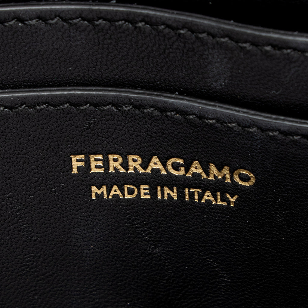 Salvatore Ferragamo Calfskin Fiamma Small Crossbody (SHF-FL9q11)