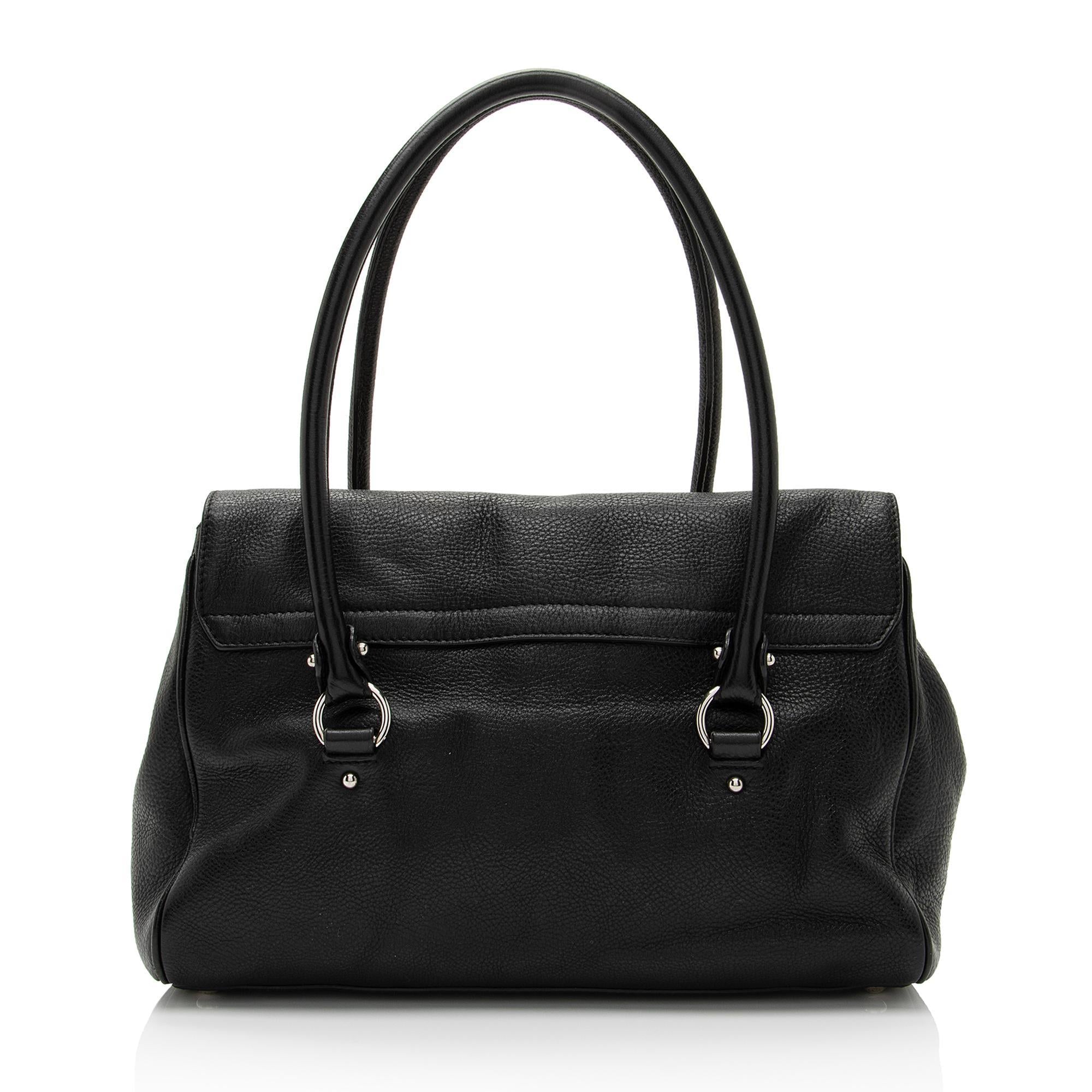 Salvatore Ferragamo Calfskin Ganchini Jules Satchel (SHF-BEZLds)