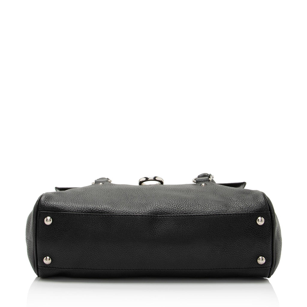 Salvatore Ferragamo Calfskin Ganchini Jules Satchel (SHF-BEZLds)