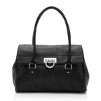 Salvatore Ferragamo Calfskin Ganchini Jules Satchel (SHF-BEZLds)