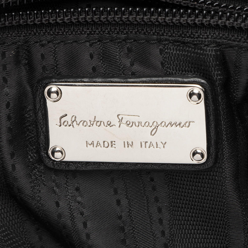 Salvatore Ferragamo Calfskin Ganchini Jules Satchel (SHF-BEZLds)