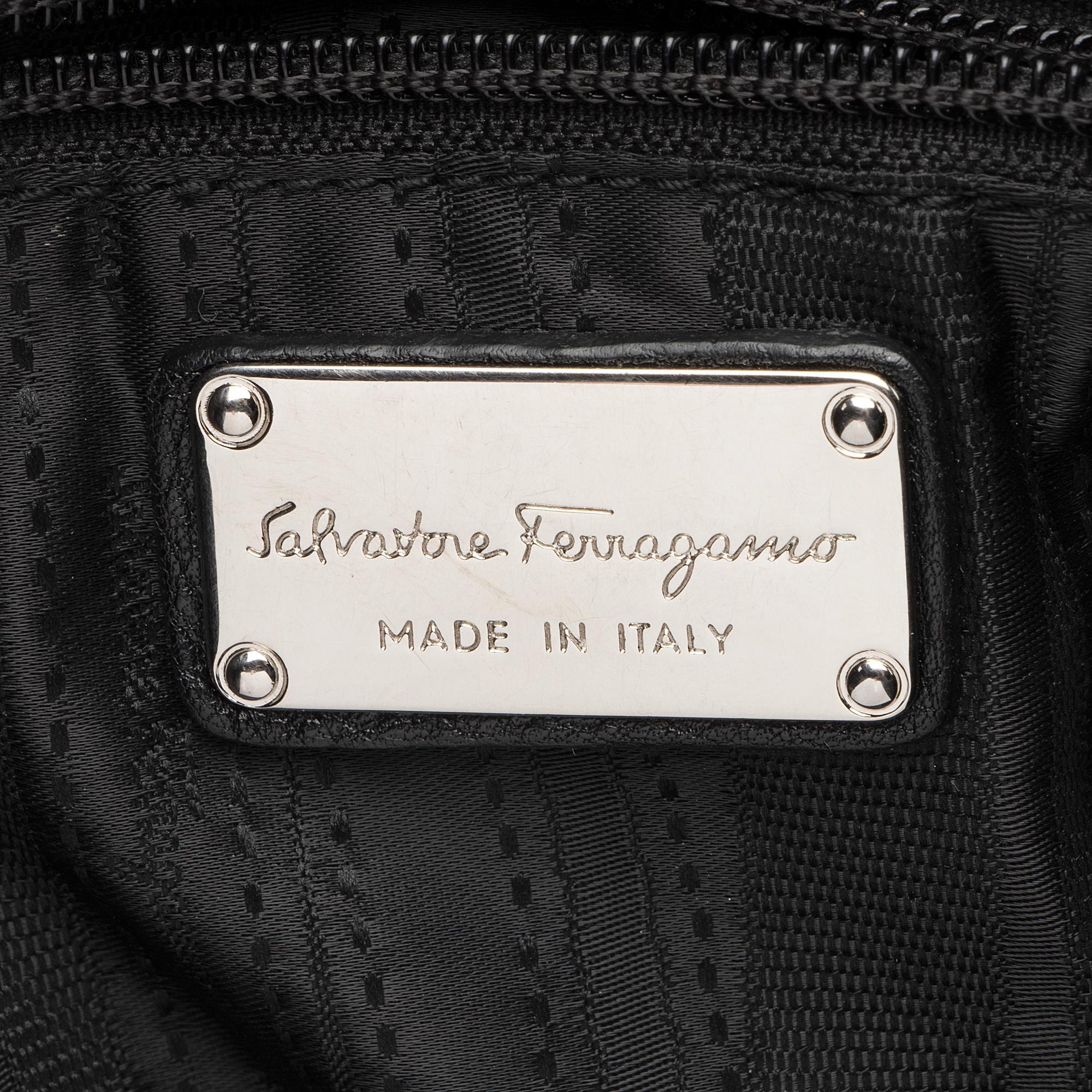 Salvatore Ferragamo Calfskin Ganchini Jules Satchel (SHF-BEZLds)