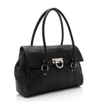 Salvatore Ferragamo Calfskin Ganchini Jules Satchel (SHF-BEZLds)