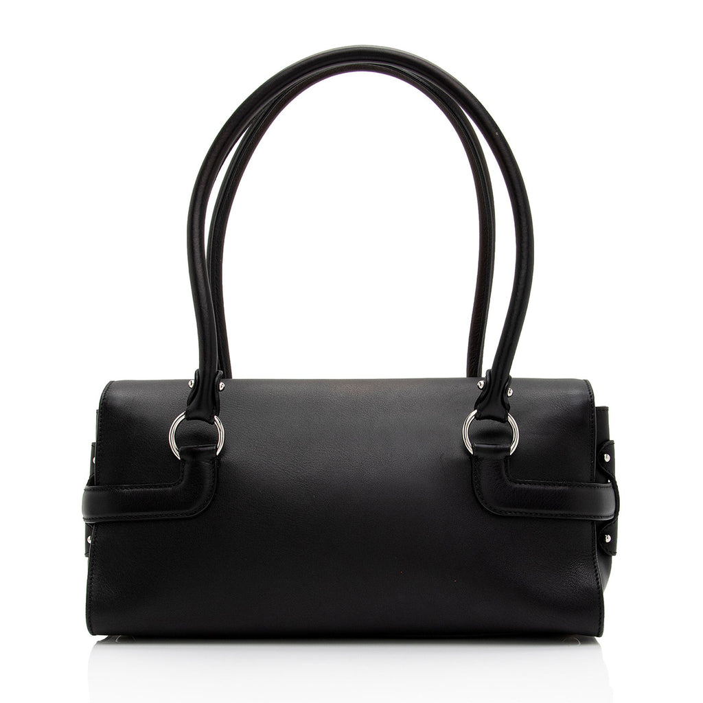 Salvatore Ferragamo Calfskin Ganchini Jules Satchel (SHF-5PXr2S)
