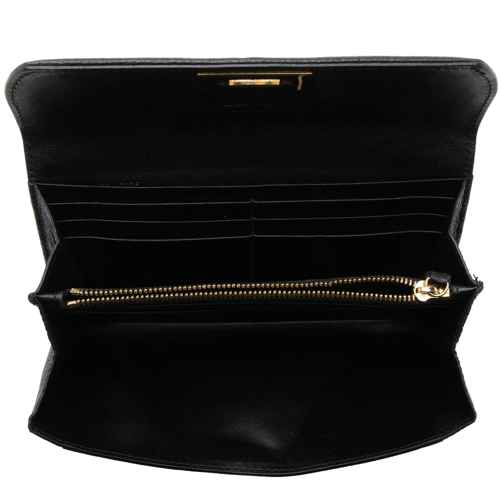 Salvatore Ferragamo Calfskin Gancini Continental Wallet (SHF-raZTbM)