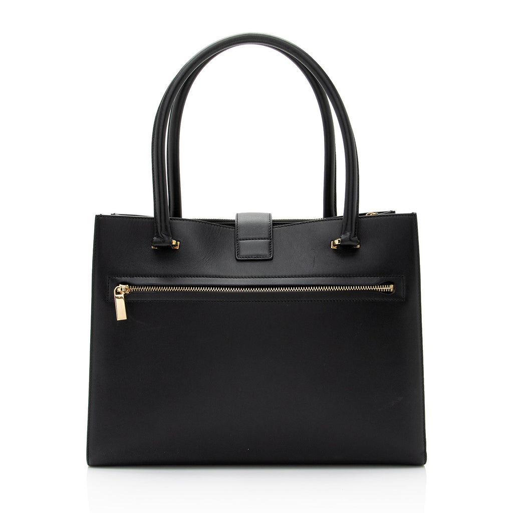 Salvatore Ferragamo Calfskin Gancini Lock Marlene Medium Tote (SHF-UREkYB)