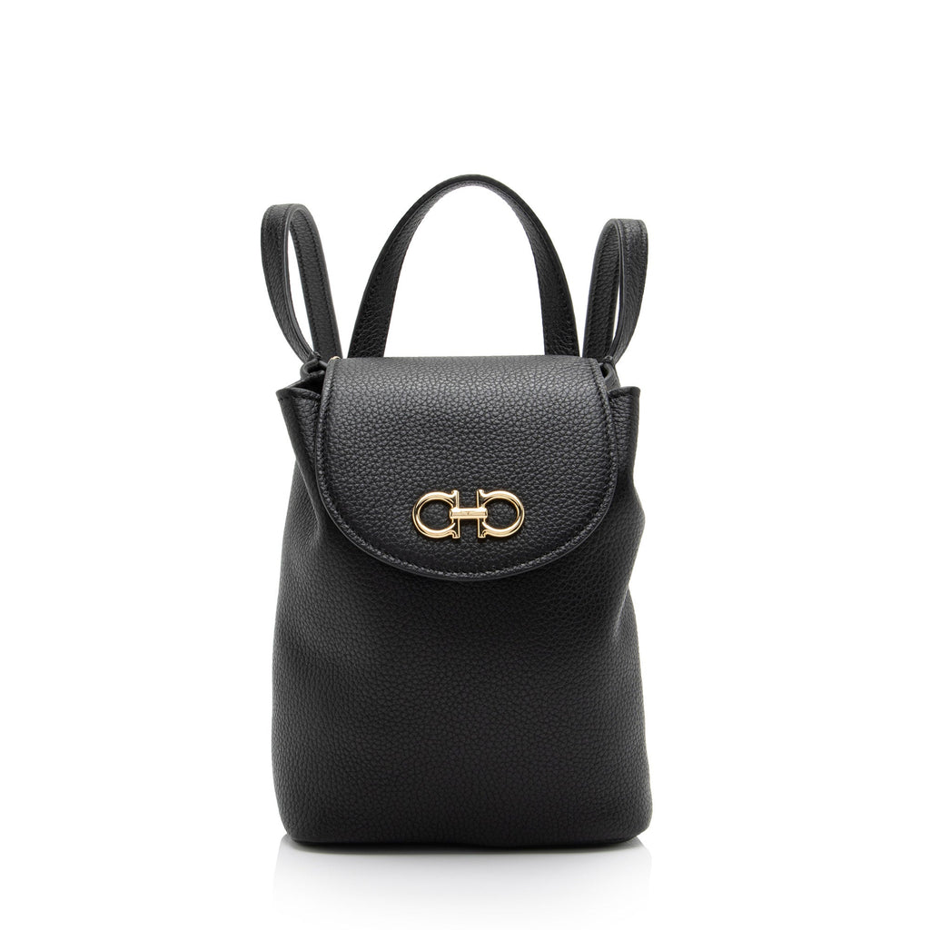 Salvatore Ferragamo Calfskin Gancini Mini Backpack (SHF-51pHFZ)
