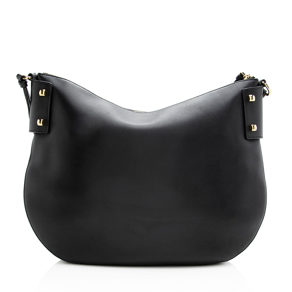 Salvatore Ferragamo Calfskin Gancini Pocket Messenger Bag (SHF-20244)