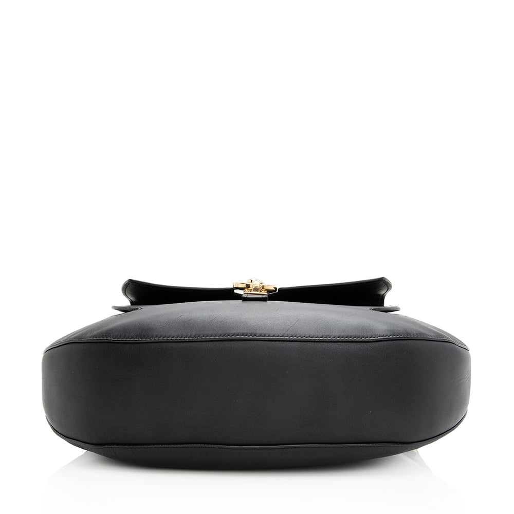 Salvatore Ferragamo Calfskin Gancini Pocket Messenger Bag (SHF-20244)