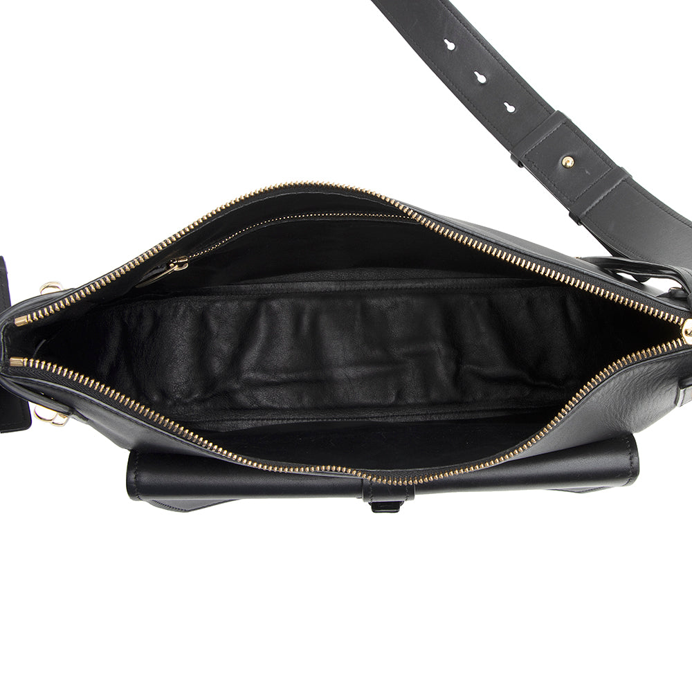 Salvatore Ferragamo Calfskin Gancini Pocket Messenger Bag (SHF-20244)