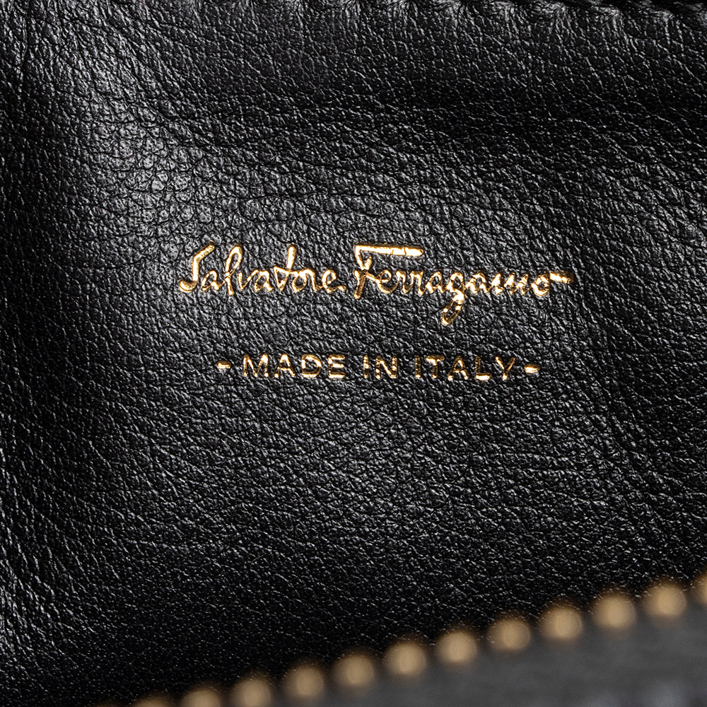 Salvatore Ferragamo Calfskin Gancini Pocket Messenger Bag (SHF-20244)