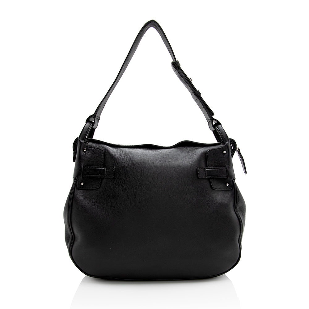 Salvatore Ferragamo Calfskin Gancini Shoulder Bag (SHF-22067)