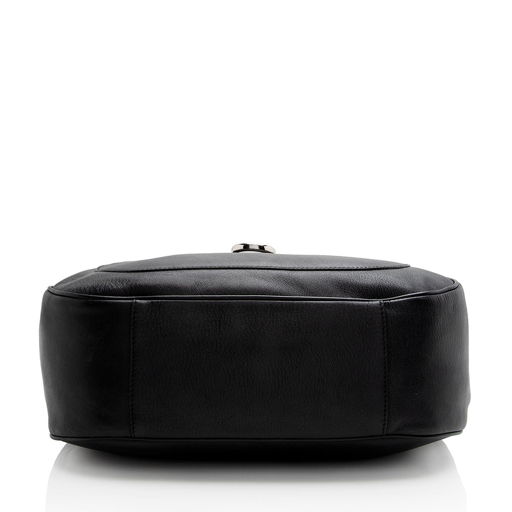 Salvatore Ferragamo Calfskin Gancini Shoulder Bag (SHF-22067)