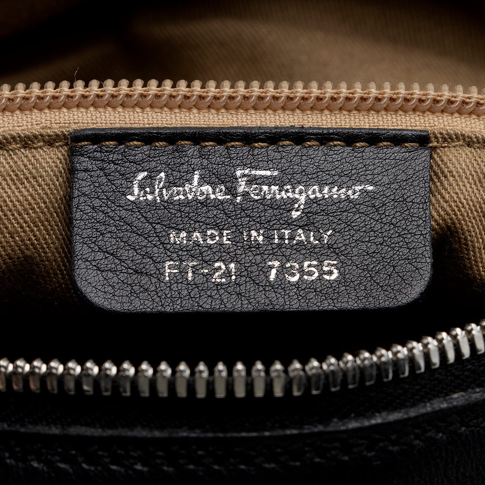 Salvatore Ferragamo Calfskin Gancini Shoulder Bag (SHF-22067)