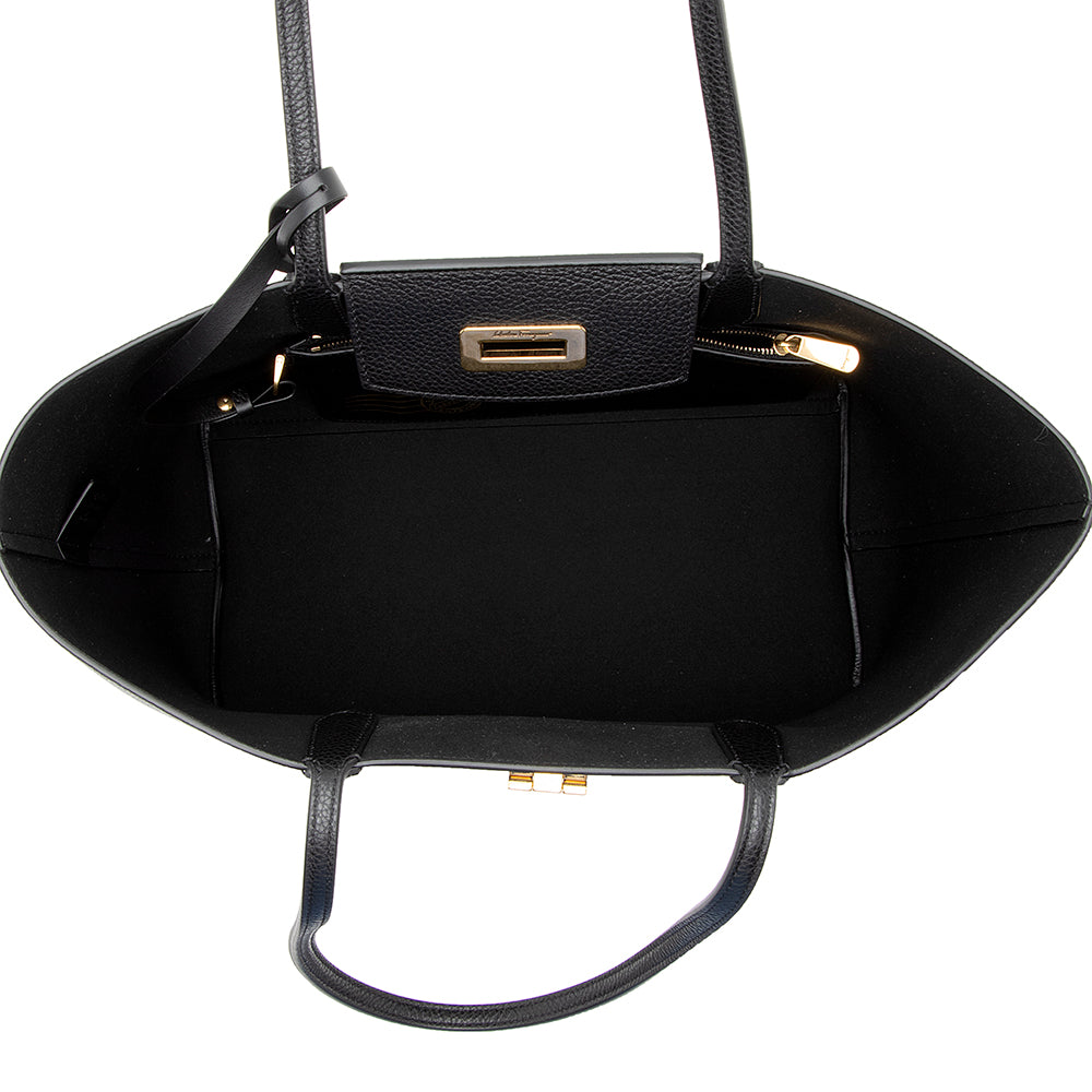 Salvatore Ferragamo Calfskin Gancini Tote (SHF-21196)