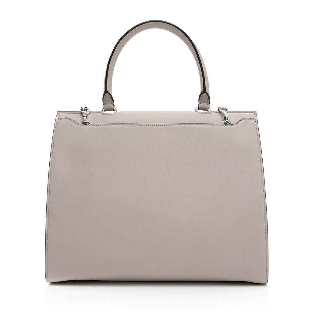 Salvatore Ferragamo Calfskin Gancio Trifolio Medium Top Handle Satchel (SHF-qfzwLk)