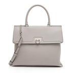 Salvatore Ferragamo Calfskin Gancio Trifolio Medium Top Handle Satchel (SHF-qfzwLk)