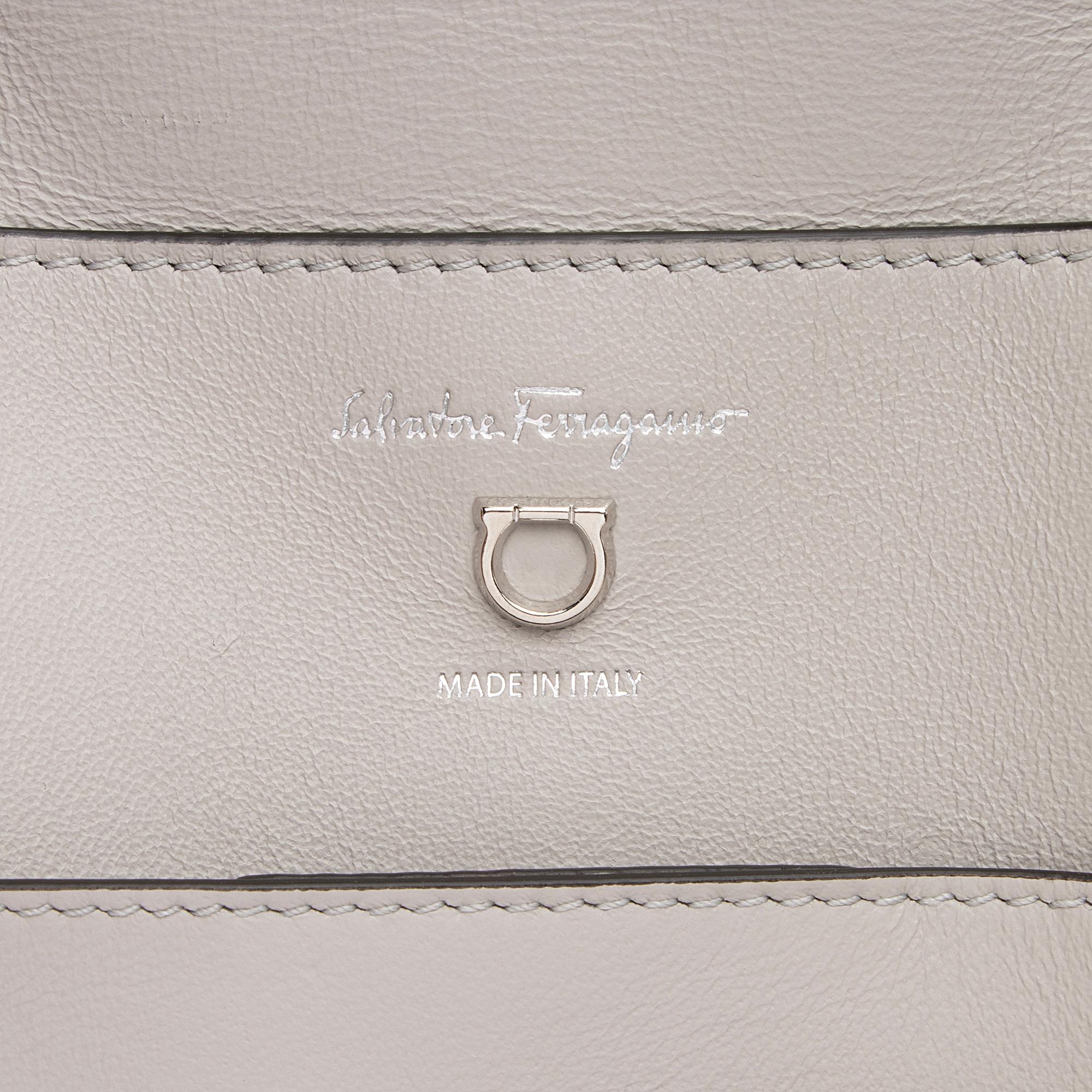 Salvatore Ferragamo Calfskin Gancio Trifolio Medium Top Handle Satchel (SHF-qfzwLk)