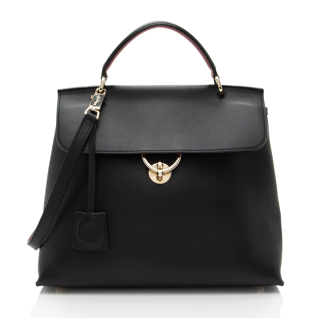 Salvatore Ferragamo Calfskin Jet Set Large Top Handle (SHF-VwIECE)