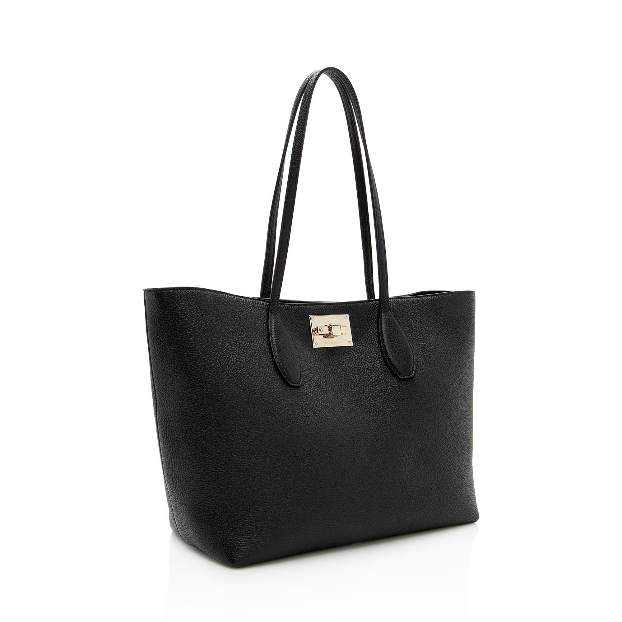 Salvatore Ferragamo Calfskin Medium Studio Tote