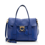 Salvatore Ferragamo Calfskin Sookie Gancini Satchel (SHF-23784)