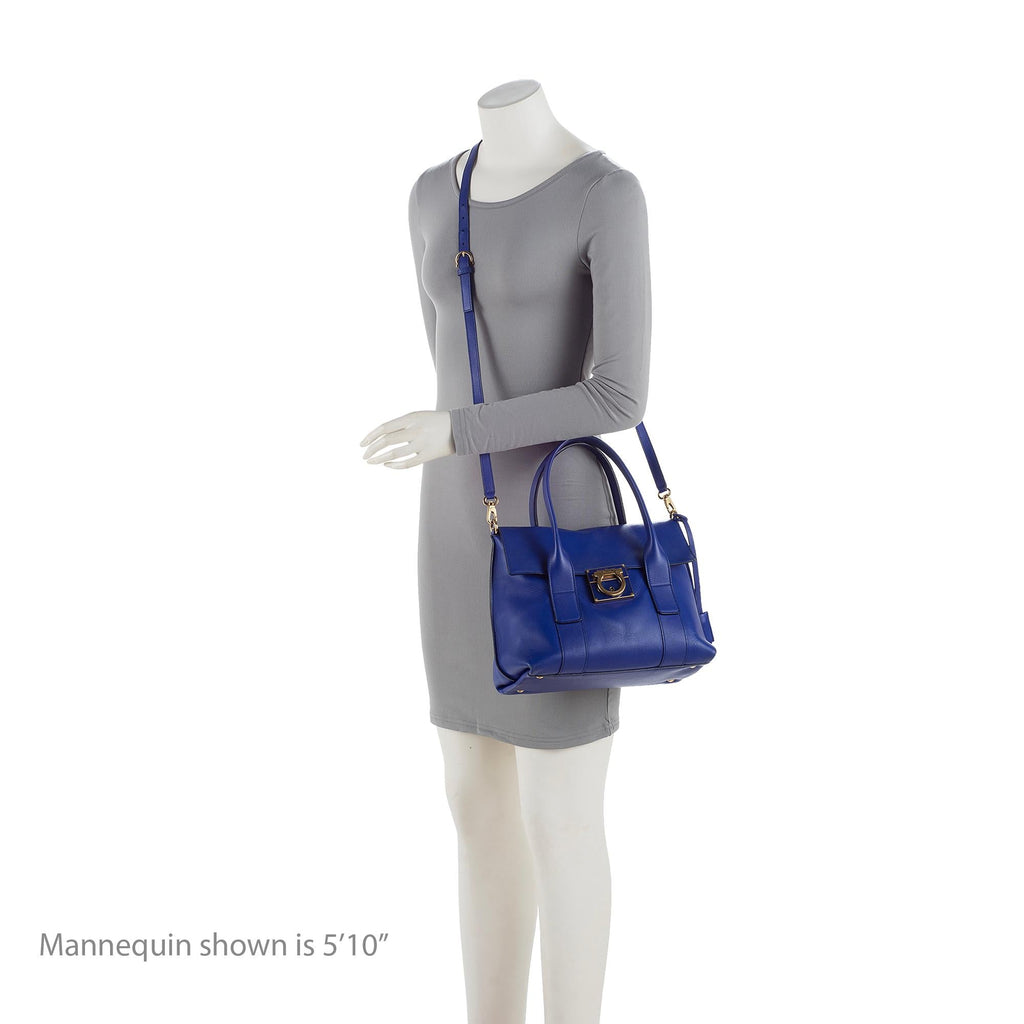 Salvatore Ferragamo Calfskin Sookie Gancini Satchel (SHF-23784)