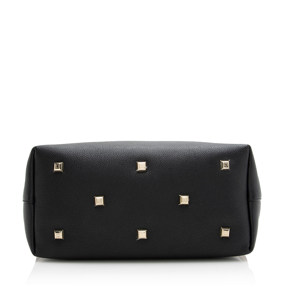 Salvatore Ferragamo Calfskin Tricolor Studio Tote (SHF-21835)