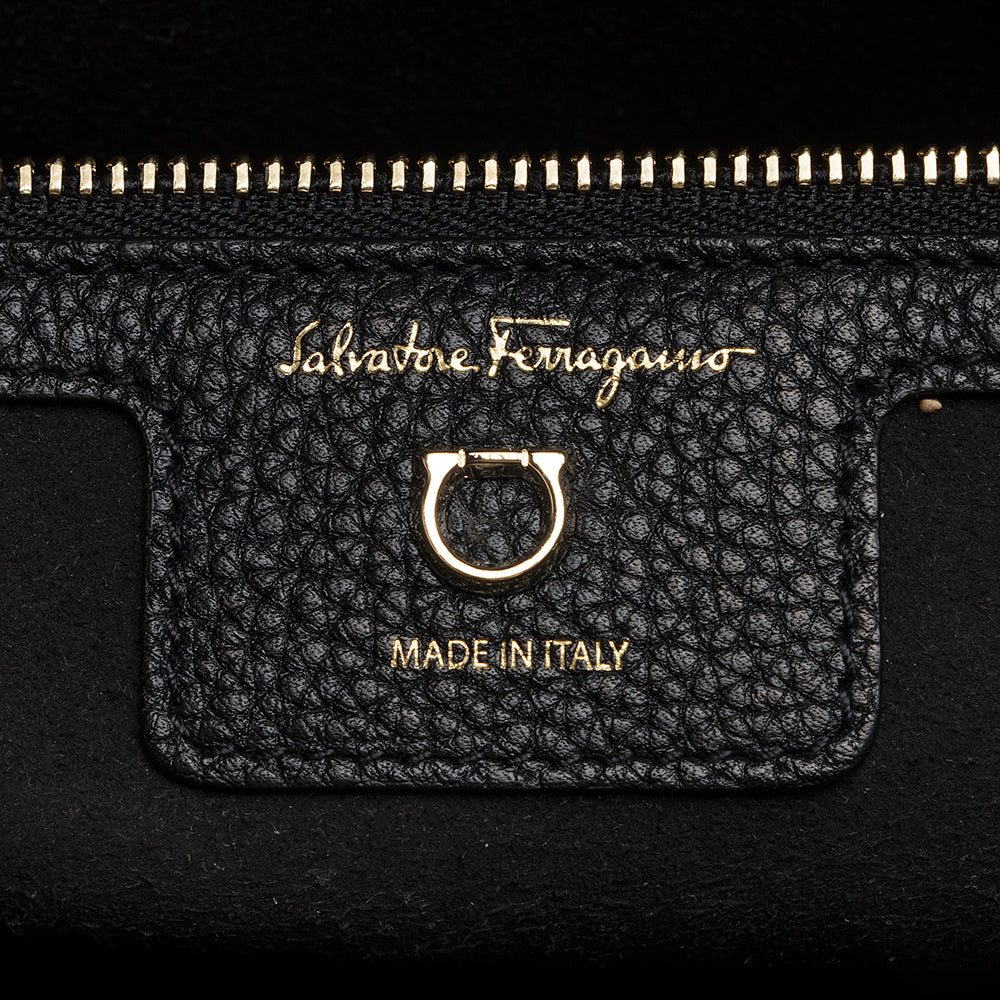 Salvatore Ferragamo Calfskin Tricolor Studio Tote (SHF-21835)
