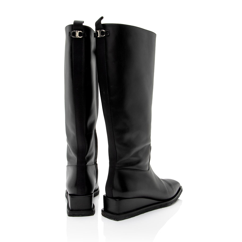 Salvatore Ferragamo Calfskin Wayde Knee High Boots - Size 9 / 39 (SHF-U6ypsU)