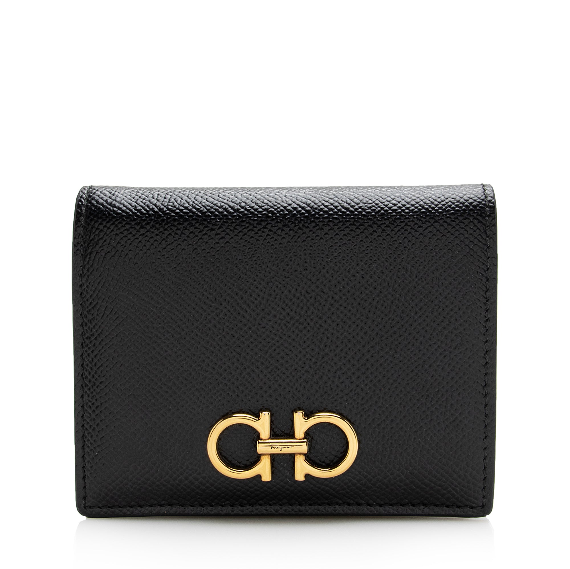 Salvatore Ferragamo Grained Calfskin Gancini French Wallet (SHF-22693)