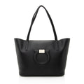 Salvatore Ferragamo Grained Calfskin Gancini Medium Tote (SHF-22745)