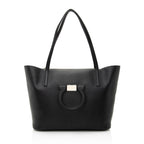 Salvatore Ferragamo Grained Calfskin Gancini Medium Tote (SHF-22745)