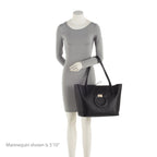 Salvatore Ferragamo Grained Calfskin Gancini Medium Tote (SHF-22745)