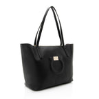 Salvatore Ferragamo Grained Calfskin Gancini Medium Tote (SHF-22745)
