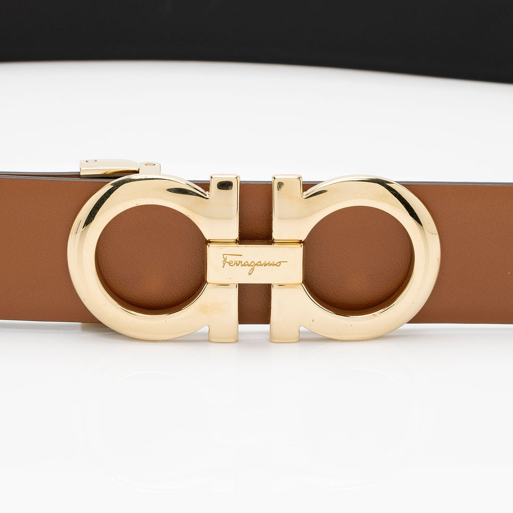 Salvatore Ferragamo Reversible Calfskin Gancini Belt - Size 40 / 100 (SHF-3oGhXL)