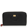 Salvatore Ferragamo Smooth Calfskin Gancio Zip Around Continental Wallet (SHF-9rd3fI)