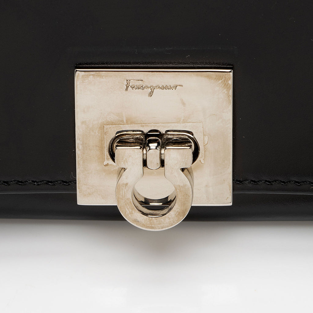 Salvatore Ferragamo Shiny Calfskin Gancini Long Wallet - FINAL SALE (SHF-zI2Lod)