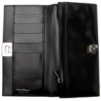 Salvatore Ferragamo Shiny Calfskin Gancini Long Wallet - FINAL SALE (SHF-zI2Lod)
