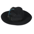 Gucci Black Cotton Blend GG Feather Trilby Hat L