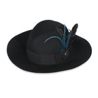 Gucci Black Cotton Blend GG Feather Trilby Hat L