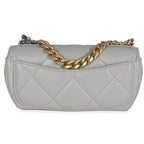 Chanel Grey Quilted Lambskin Chanel 19 Sunglasses Case With Chain