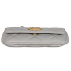 Chanel Grey Quilted Lambskin Chanel 19 Sunglasses Case With Chain